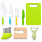 Lumiwee Sous eight-piece kitchen tools set arranged on white