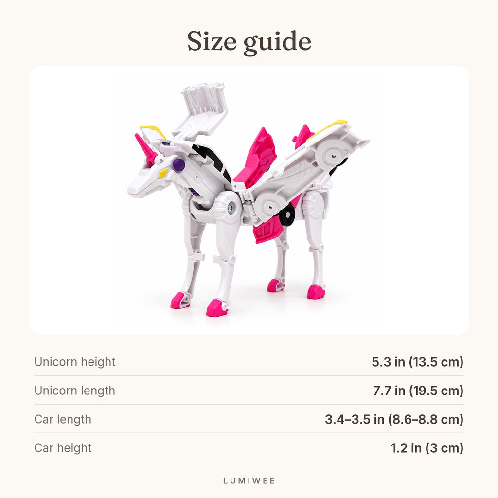 Lumiwee infographic: Sparkle - Size guide