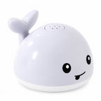 Spout white whale bath toy on a white background