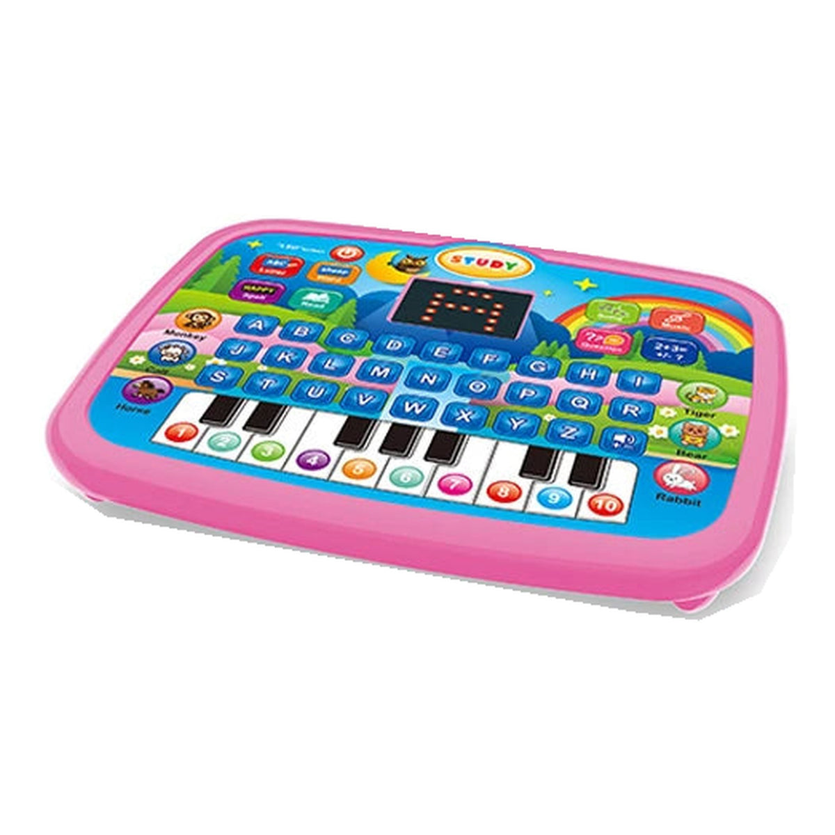 Sprout pink learning tablet with original letter and piano key artwork