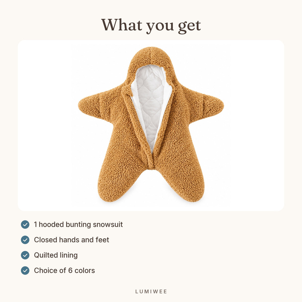 Lumiwee infographic: Starfish - What you get