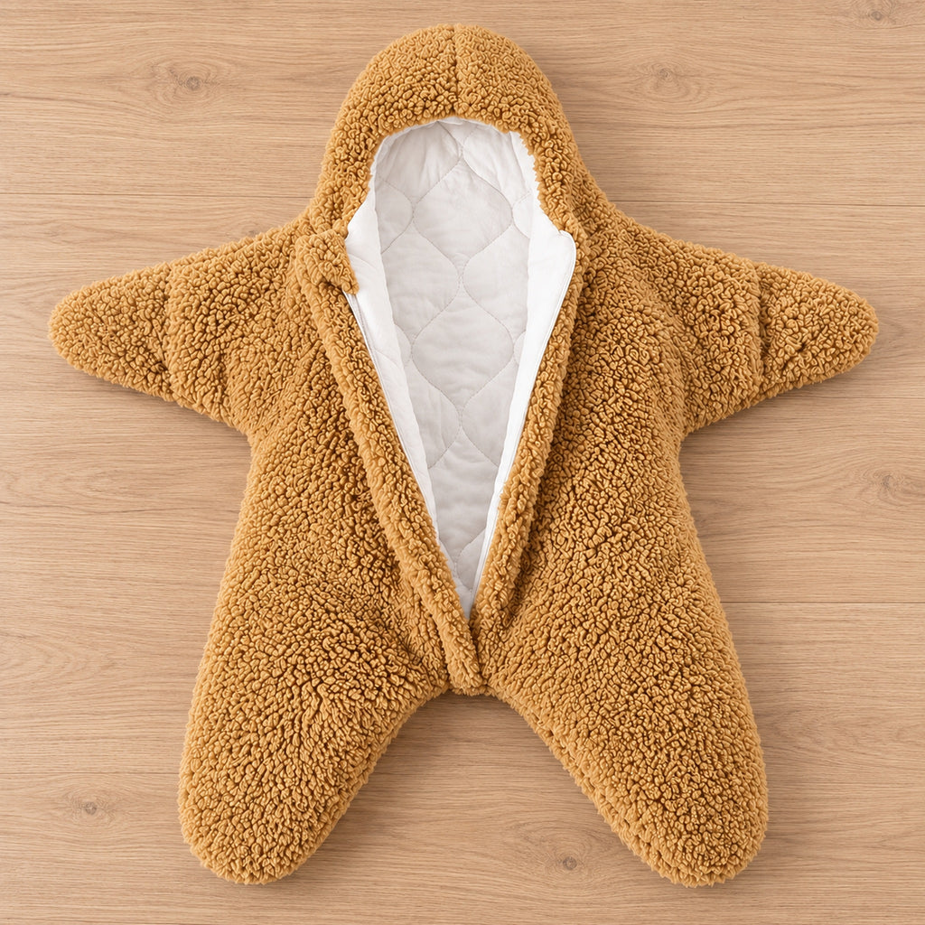 Starfish empty Khaki bunting opened to show its white quilted lining