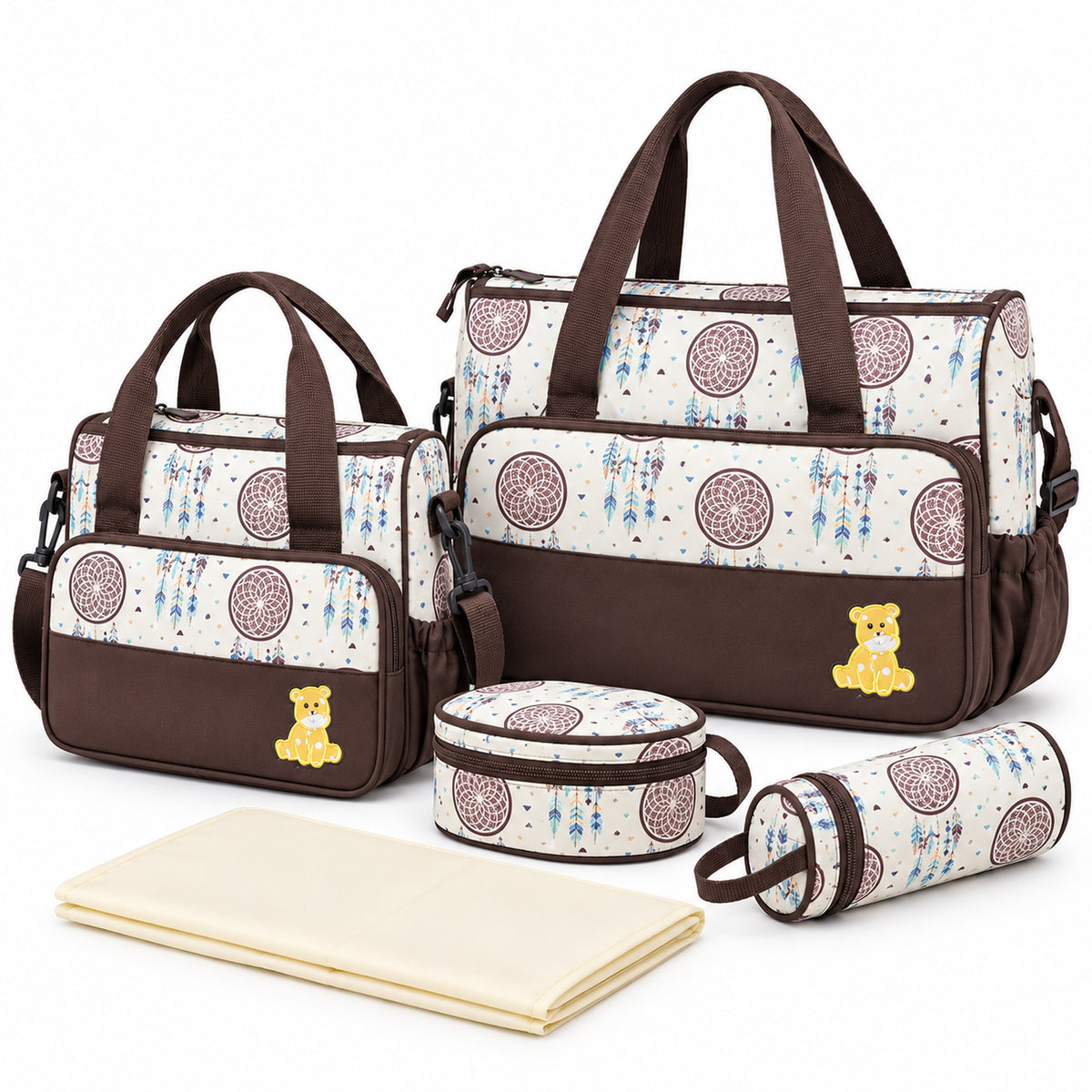 Lumiwee Starling 5-Piece Diaper Bag Set, Chocolate option