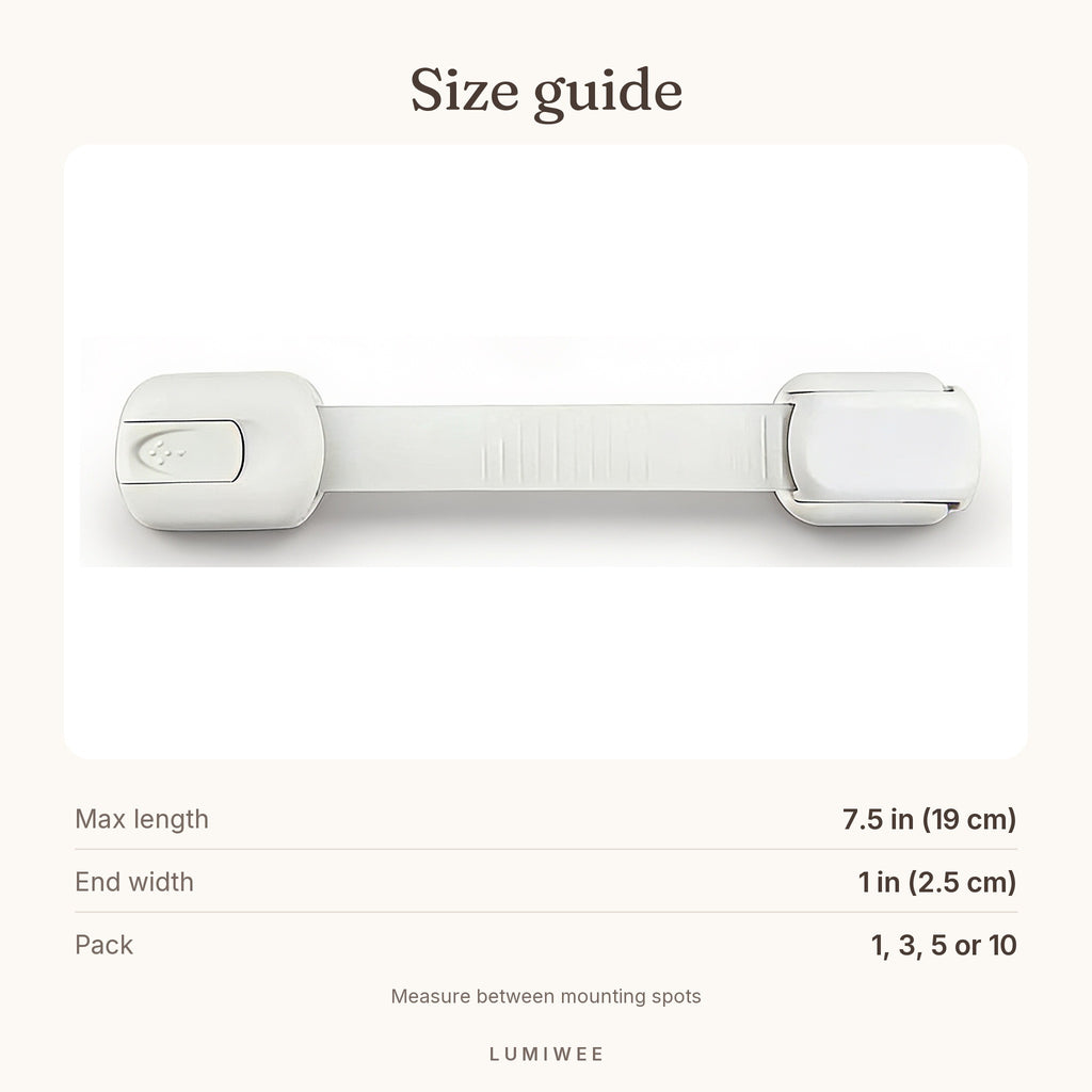 Lumiwee infographic: Adhesive - Size guide