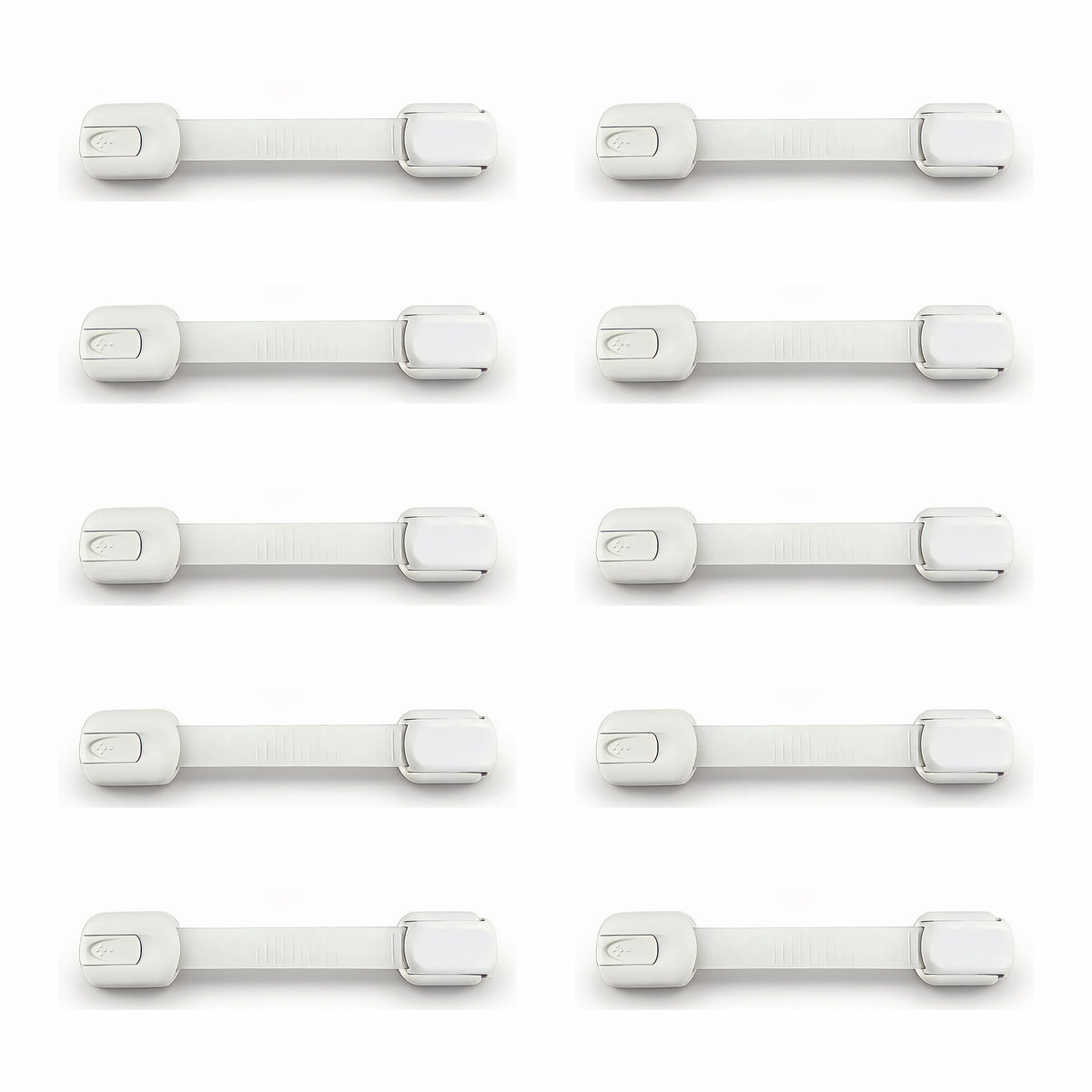 Lumiwee Adhesive cabinet and drawer strap lock, 10 Pcs option, in a bright room