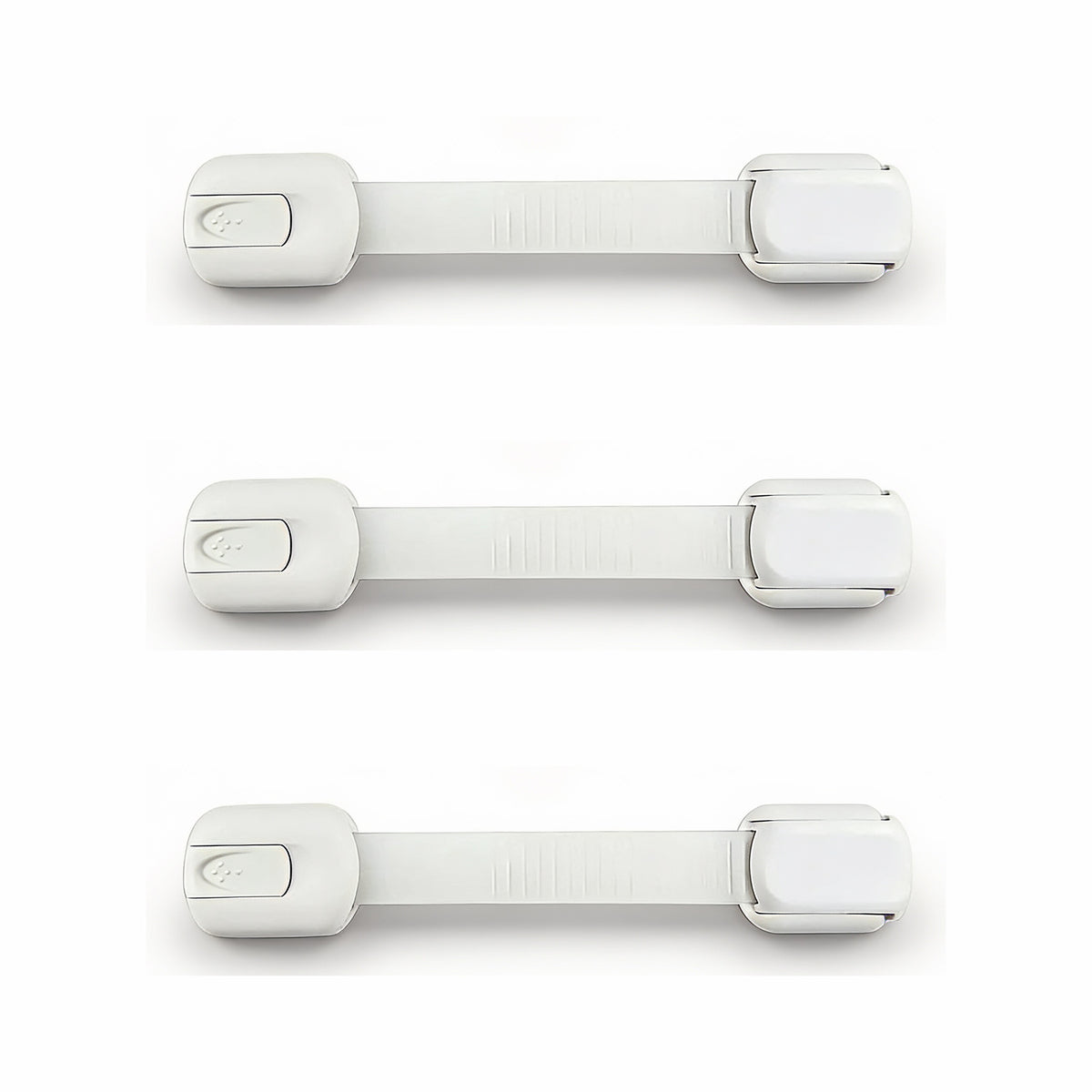 Lumiwee Adhesive cabinet and drawer strap lock, 3 Pcs option, in a bright room