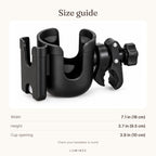 Lumiwee infographic: StrollerCupHolder - Size guide