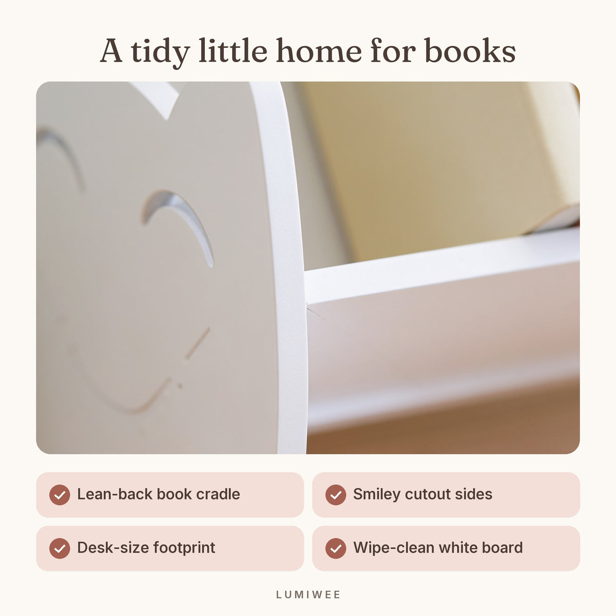 Lumiwee infographic: Sunny - A tidy little home for books