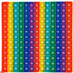 Tally rainbow multiplication board with the complete original printed grid