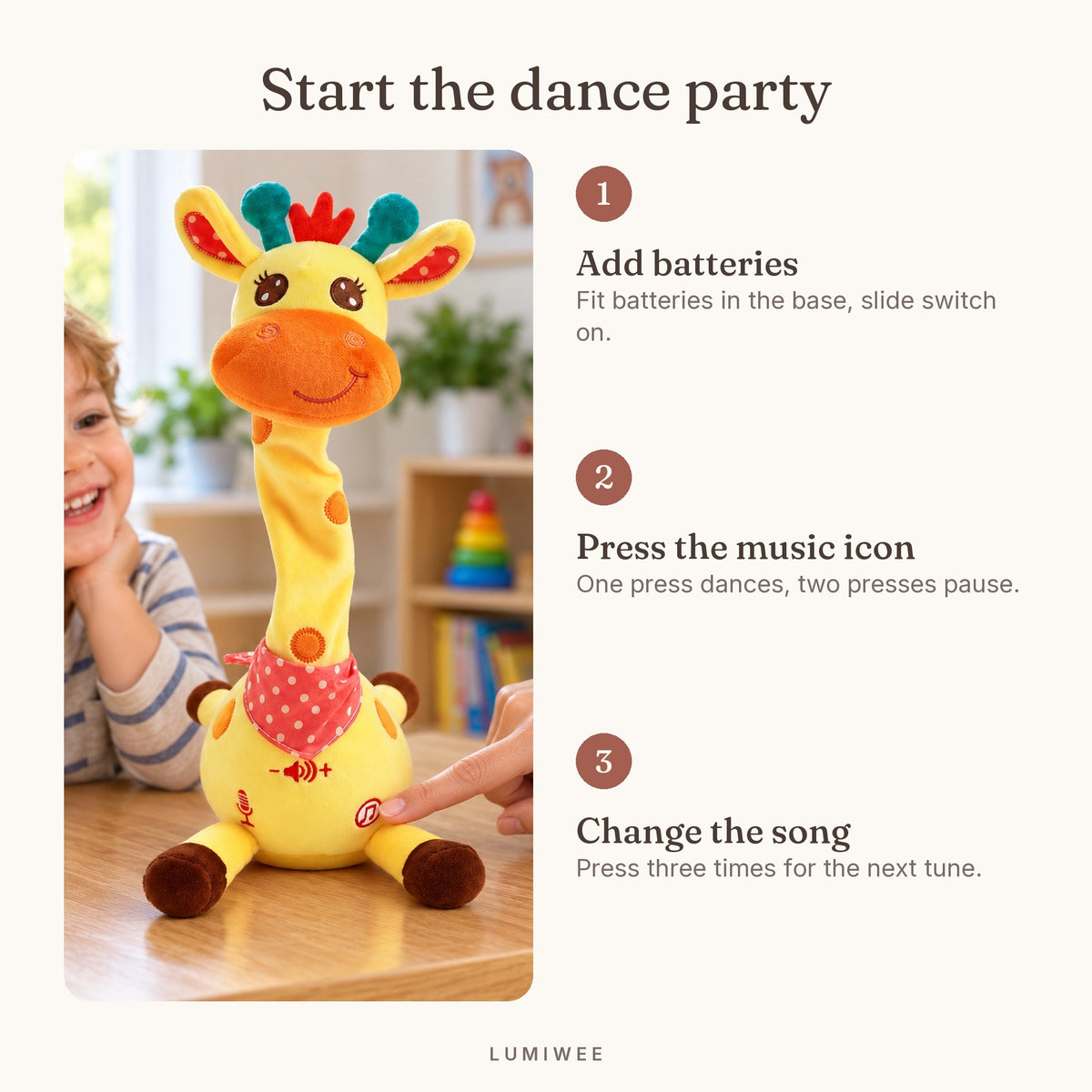 Lumiwee infographic: Tilly - Start the dance party