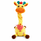 Yellow Tilly giraffe plush on white