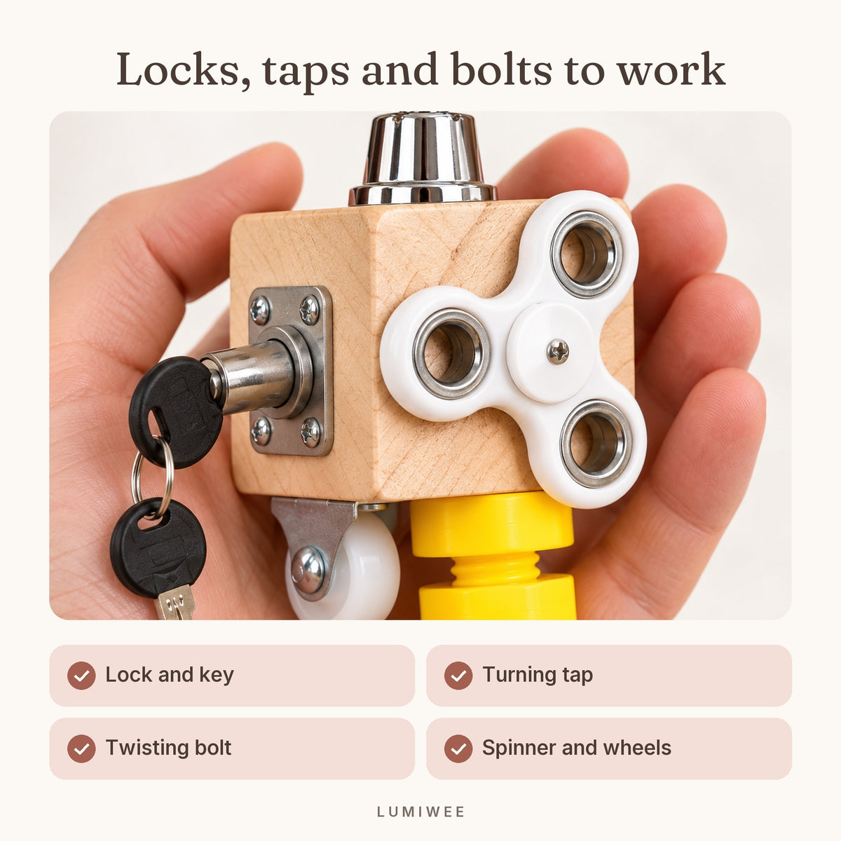 Lumiwee infographic: Tinker - Locks, taps and bolts to work