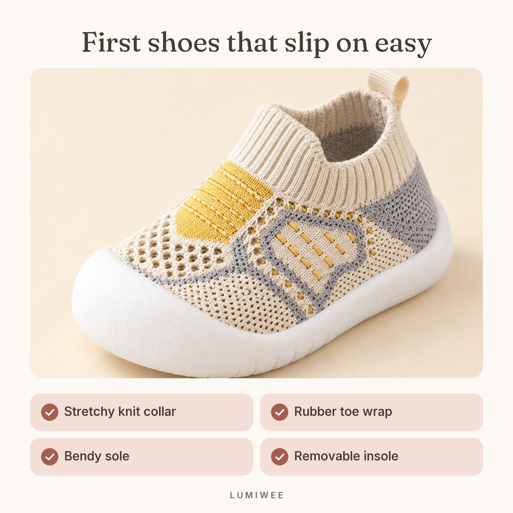 Lumiwee infographic: Toddle - First shoes that slip on easy