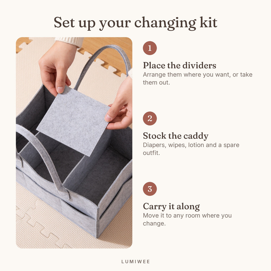 Lumiwee infographic: Tuck - Set up your changing kit