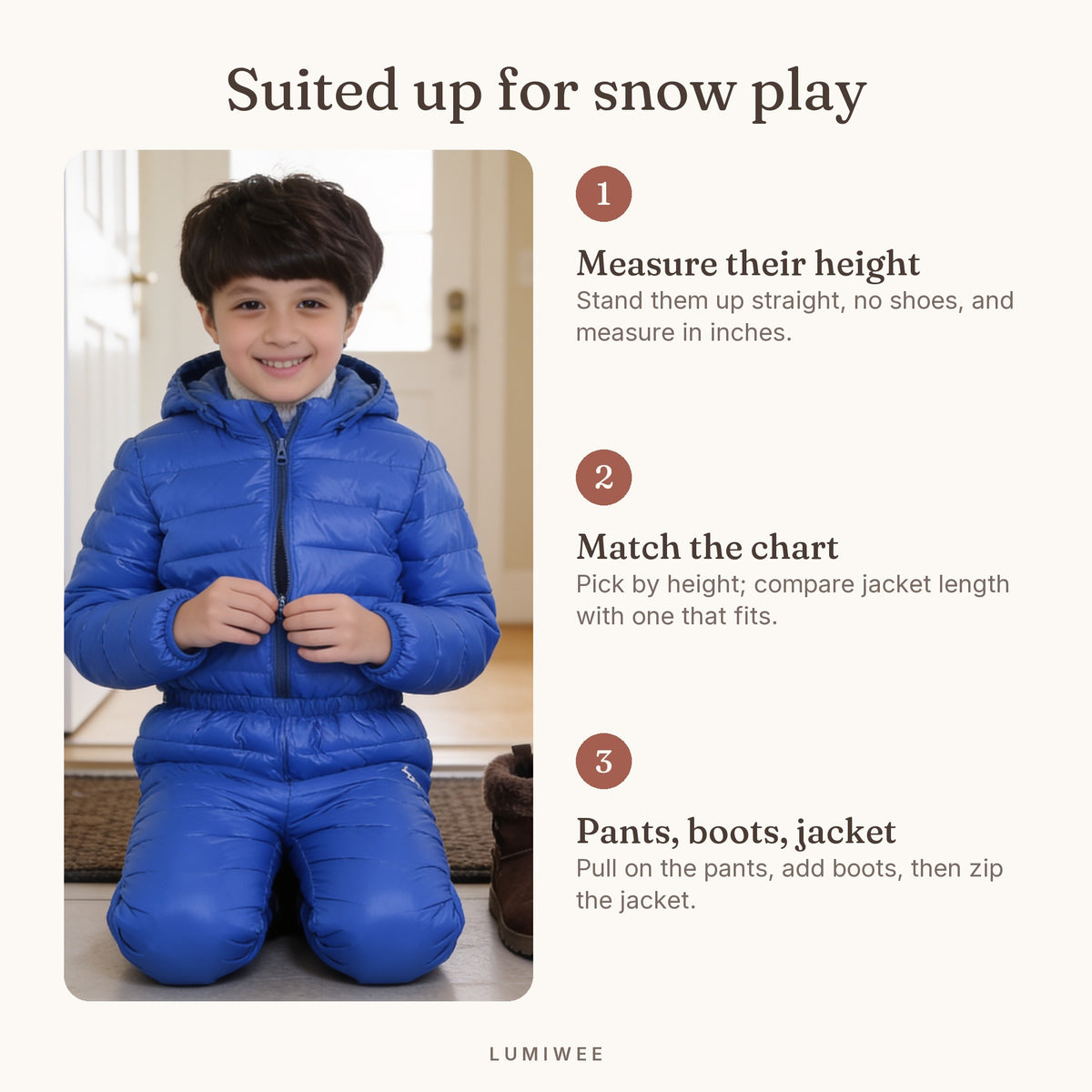 Lumiwee infographic: Tundra - Suited up for snow play