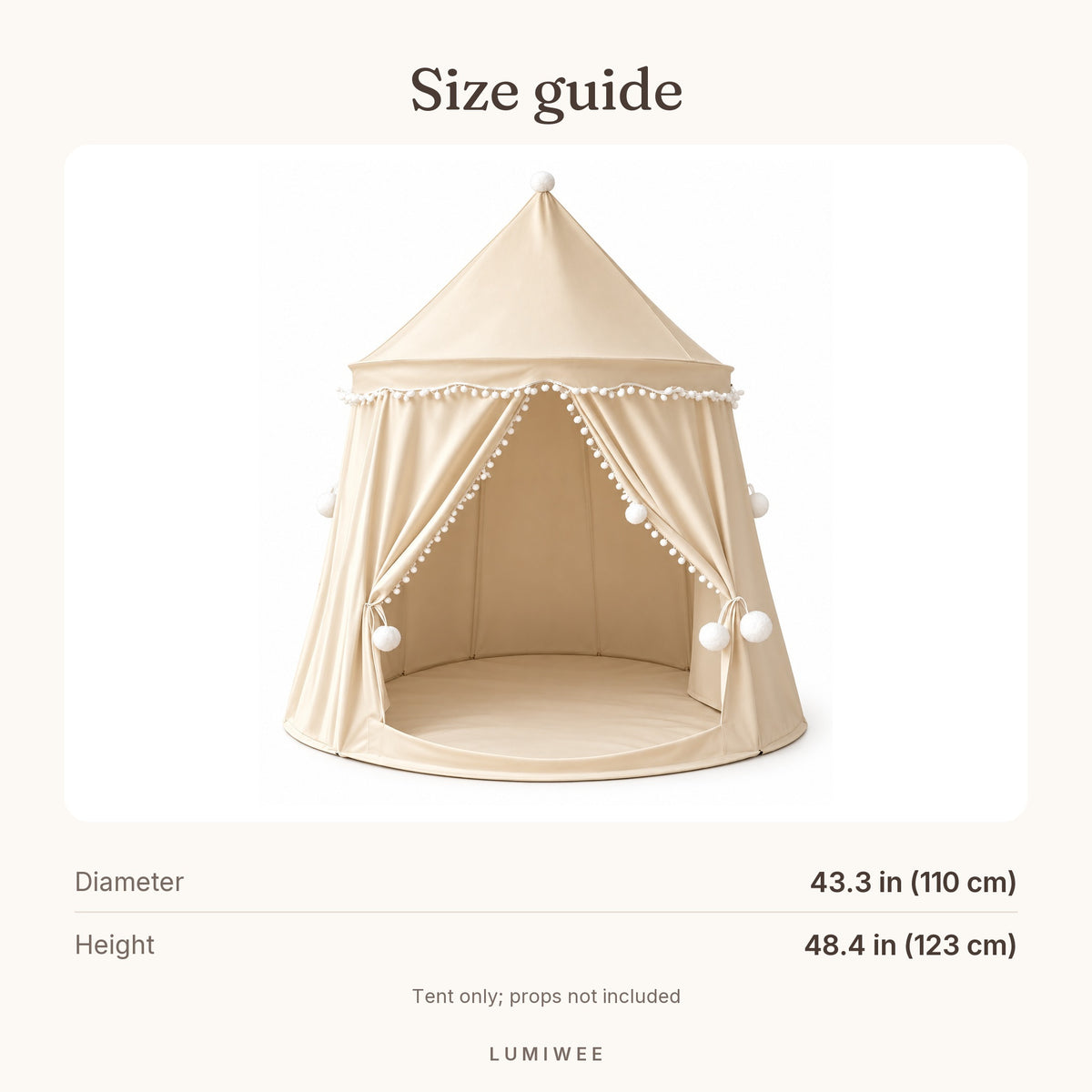 Lumiwee infographic: Turret - Size guide