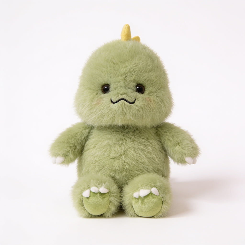 Lumiwee Waddle animal plush: green dinosaur plush on a white background