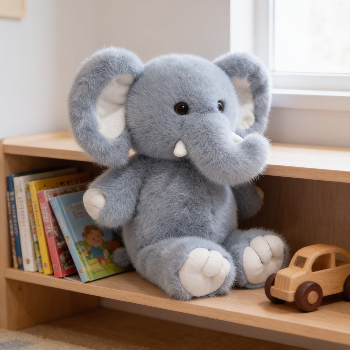 Lumiwee Waddle animal plush, Elephant option, in a bright room