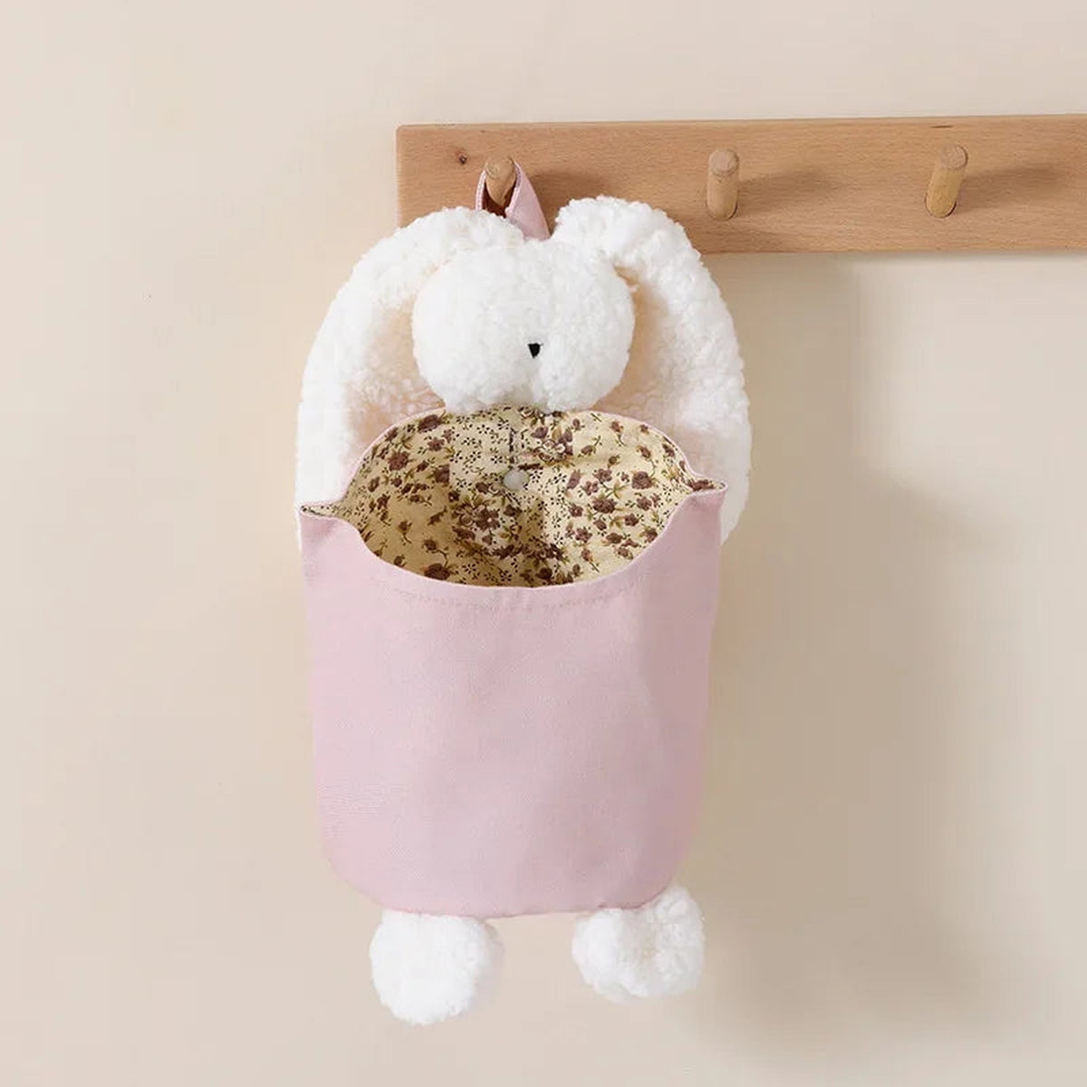 Lumiwee Willow Bunny Hanging Diaper Caddy, Pink & White Bunny option