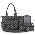 Lumiwee Wren Large Diaper Bag Tote, 7-Piece Set, Geometry option