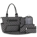 Lumiwee Wren Large Diaper Bag Tote, 7-Piece Set, Geometry option
